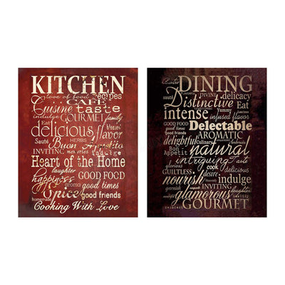 Kitchen & Dining Favorite Words & Quotes Wall Decor 2 Image Set- 8 x 10"s Wall Art Prints- Ready to Frame. Home D?cor, Dining Room Decor & Kitchen Decor. Beautiful Upscale Prints with Gourmet Flair.