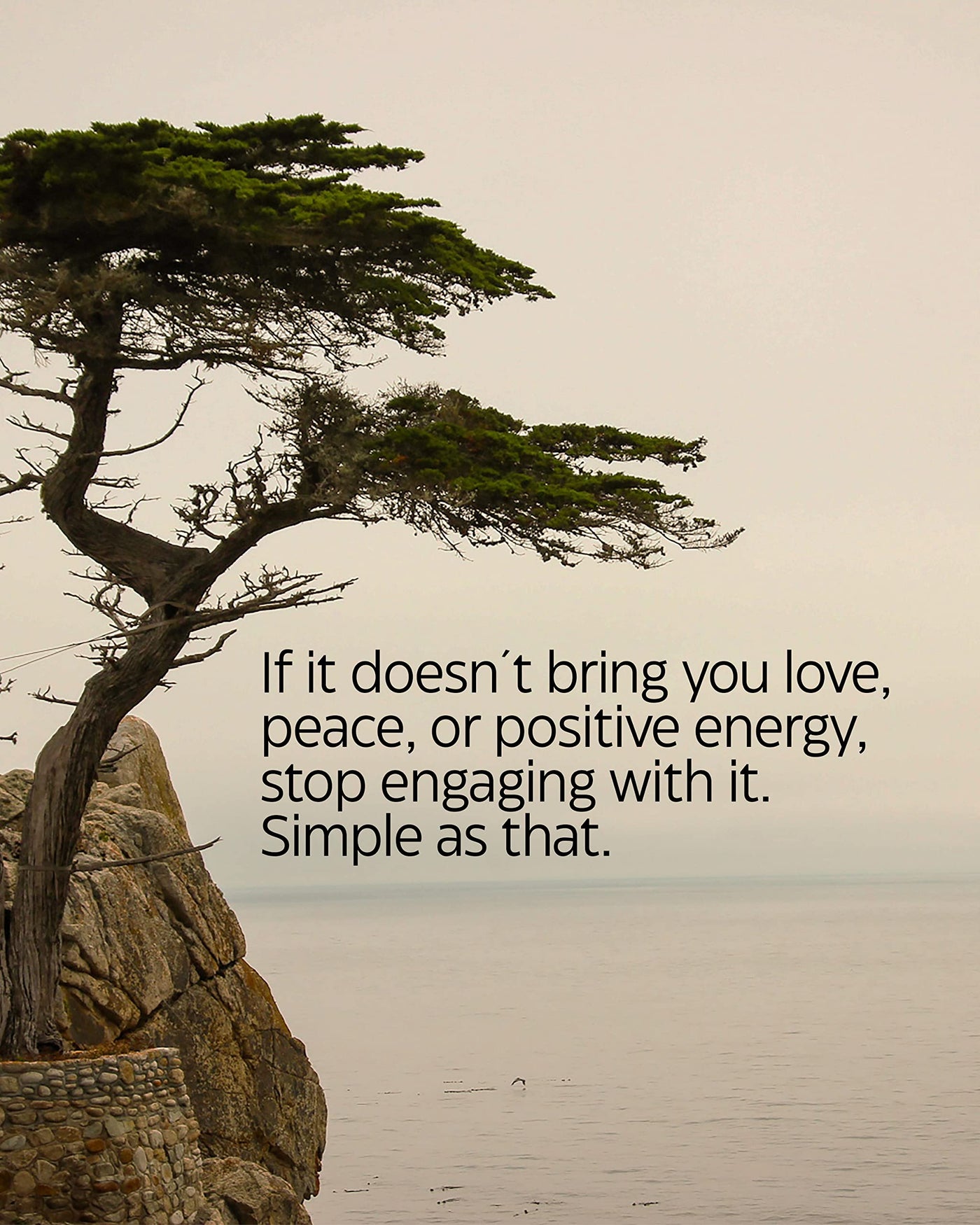 Doesn't Bring You Love or Peace-Stop Engaging With It Inspirational Quotes Wall Art -8x10" Motivational Tree Print-Ready to Frame. Positive Home-Office-School-Dorm Decor. Great Gift of Inspiration!