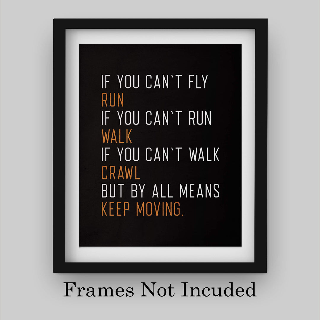 ?By All Means Keep Moving?-Motivational Quotes Wall Art-8 x 10" Exercise-Fitness Poster Print-Ready to Frame. Modern Typographic Design. Home-Office-Dorm Decor. Perfect Motivation for the Gym!