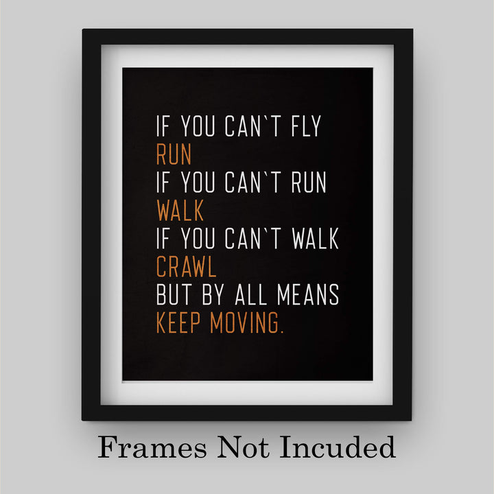 ?By All Means Keep Moving?-Motivational Quotes Wall Art-8 x 10" Exercise-Fitness Poster Print-Ready to Frame. Modern Typographic Design. Home-Office-Dorm Decor. Perfect Motivation for the Gym!