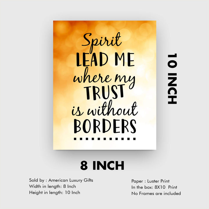 Spirit Lead Me Where My Trust Is Without Borders Song Lyrics Art -8 x 10" Typographic Music Wall Print-Ready to Frame. Home-Office-Studio Decor. Perfect Christian Gift for Hillsong UNITED Fans!