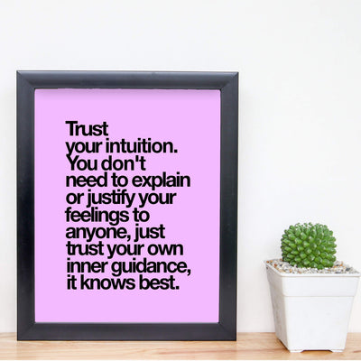 Trust Your Intuition-It Knows Best Spiritual Quotes Wall Art -8 x 10" Inspirational Typographic Print-Ready to Frame. Home-Office-Studio-Dorm Decor. Great Zen Gift and Positive Decoration!