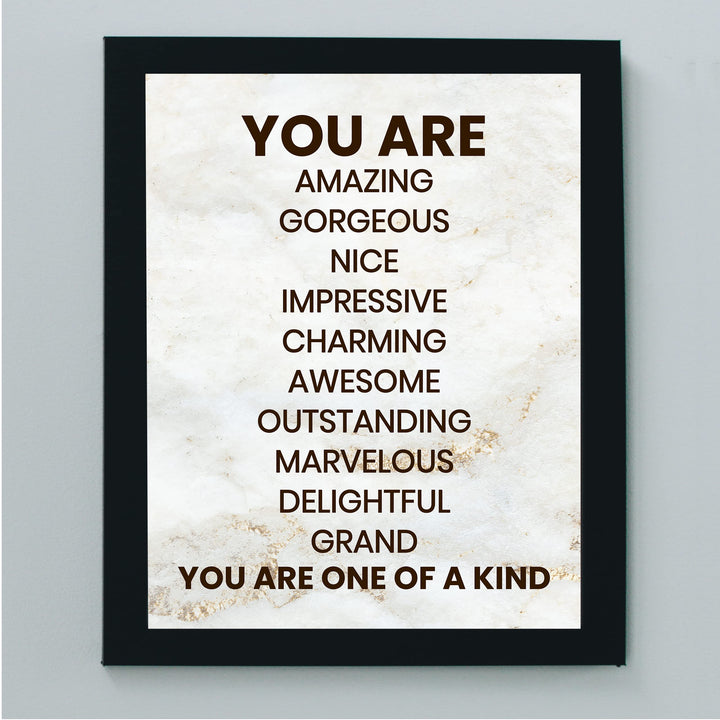 You Are One of a Kind- Inspirational Wall Art Print- 8 x 10" Ready to Frame. Motivational Wall Art-Home Decor- Office Decor. Perfect For Building Confidence in Children, Friends &amp; Graduates!