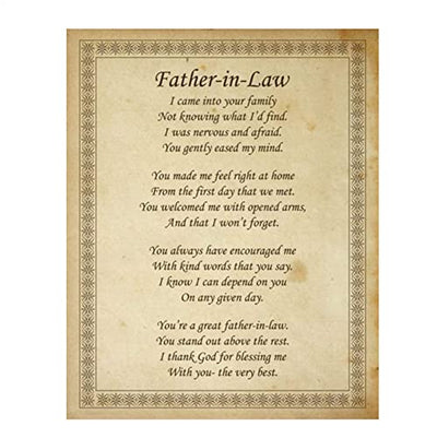 "Father-in-Law- I Thank God for You"- 8 x 10"