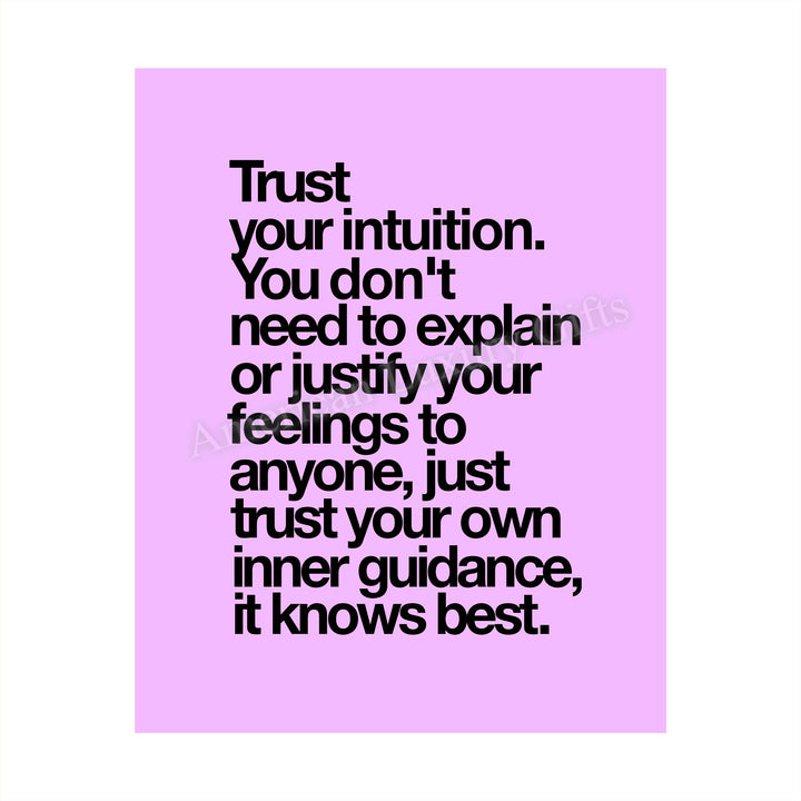 Trust Your Intuition-It Knows Best Spiritual Quotes Wall Art -8 x 10" Inspirational Typographic Print-Ready to Frame. Home-Office-Studio-Dorm Decor. Great Zen Gift and Positive Decoration!
