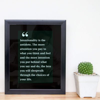 Intentionality Is the Antidote Motivational Quotes Wall Art Sign -8 x 10" Modern Typographic Poster Print-Ready to Frame. Inspirational Decor for Home-Office-Desk-School-Dorm. Great for Motivation!