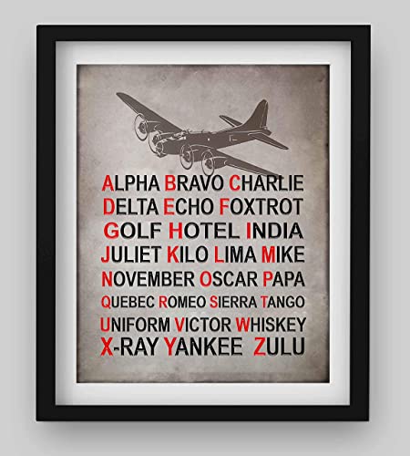 "Alpha Bravo Charlie"- Military Alphabet Wall Art Print- 8 x 10"