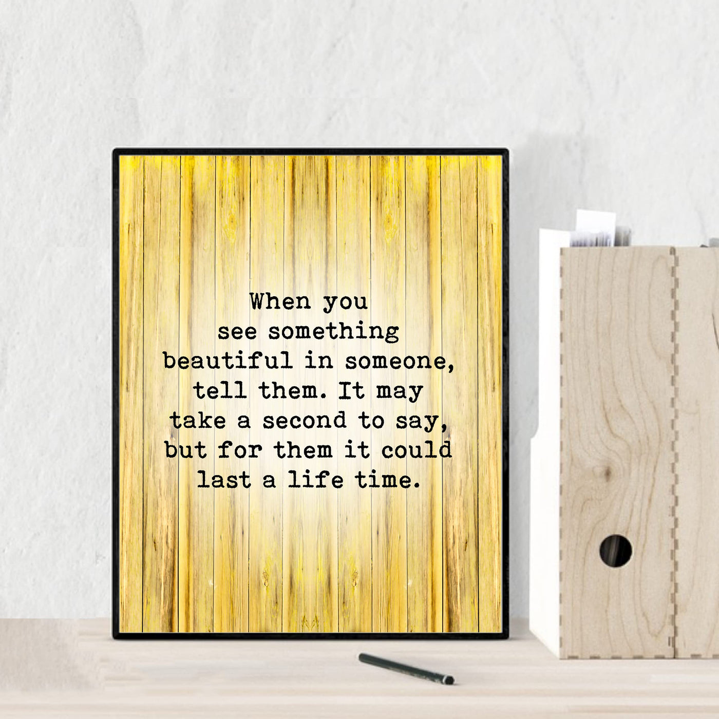 See Something Beautiful In Someone-Tell Them Inspirational Quotes Wall Art -8 x 10" Motivational Print-Ready to Frame. Positive Decoration for Home-Office-School Decor. Great Sign for Inspiration!