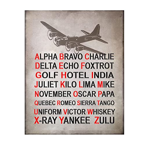 "Alpha Bravo Charlie"- Military Alphabet Wall Art Print- 8 x 10"