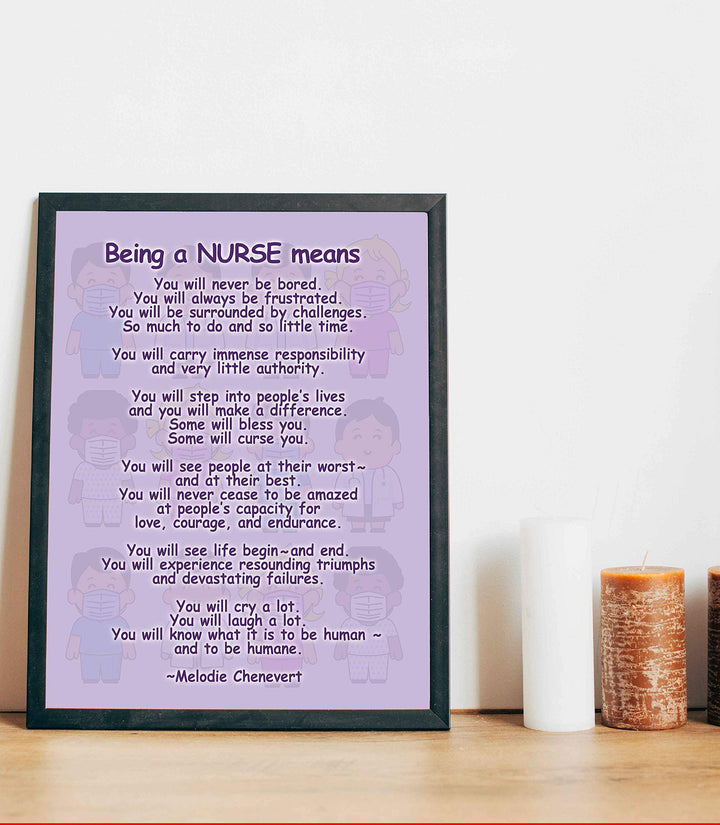 Being A Nurse Means Inspirational Wall Art -11 x 14" Modern Typographic Print-Ready to Frame. Home-Office Decor. Perfect for Nursing School-Students. Great Gift of Appreciation for All Nurses!