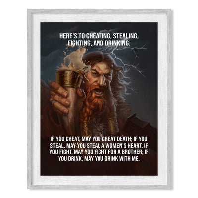 If You Drink, May You Drink With Me Funny Viking Sign -8 x 10" Rustic, Old World Wall Art Print-Ready to Frame. Nordic Drinking Sign for Home-Office-Bar-Man Cave-Pub Decor. Makes a Great Gift!