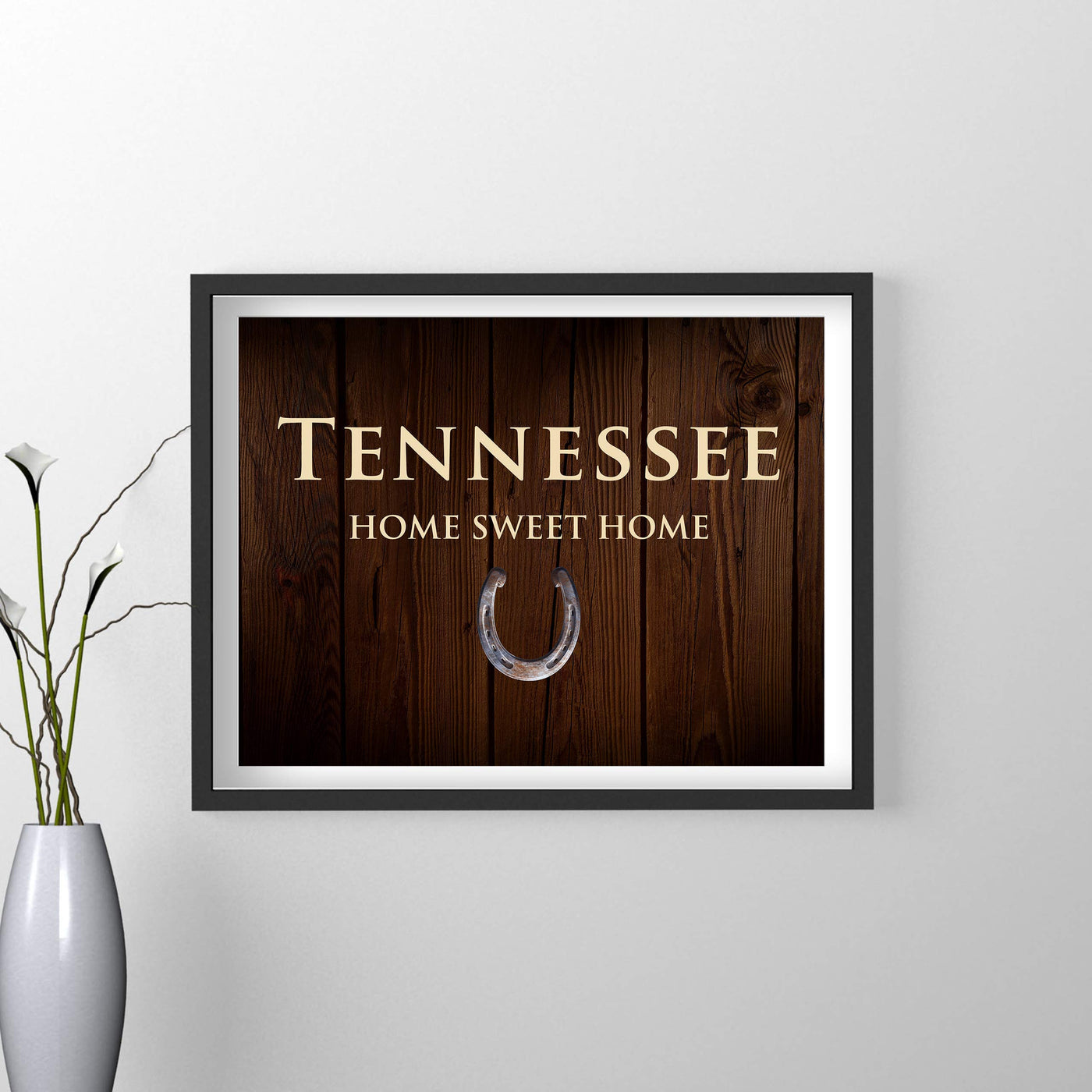 Tennessee-Home Sweet Home State Wall Decor -10 x 8" Country Rustic Family Art Print-Ready to Frame. Home-Office-Welcome-Farmhouse Decor. Perfect Southern Housewarming Gift! Printed on Photo Paper.