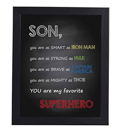 "Son-You Are My Favorite Superhero" Inspirational Wall Art Sign -8 x 10"