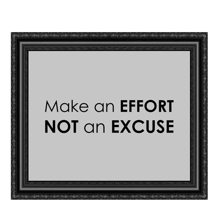?Make An Effort, Not An Excuse? Motivational Wall Art -10 x 8" Modern Typographic Poster Print-Ready to Frame. Inspirational Decor for Home-Office-School-Dorm-Gym. Perfect Sign for Motivation!