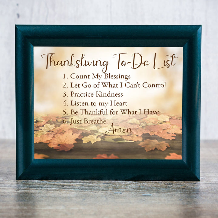 Thanksliving To-do List- Inspirational Fall Decor Wall Art- 10 x 8" Thanksgiving Holiday Themed Print -Ready to Frame. Festive Autumn Foliage Photo Print for Home-Kitchen-Office-Farmhouse Decor!