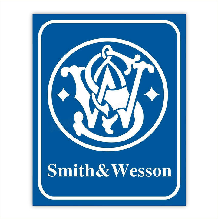 Smith &amp; Wesson- Logo Poster Print - 8 x 10"- Modern Gun Sign Replica Print-Ready to Frame. Perfect Home-Office-Lodge-Camp D?cor. Great Decor Addition For S &amp; W Gun Fans.