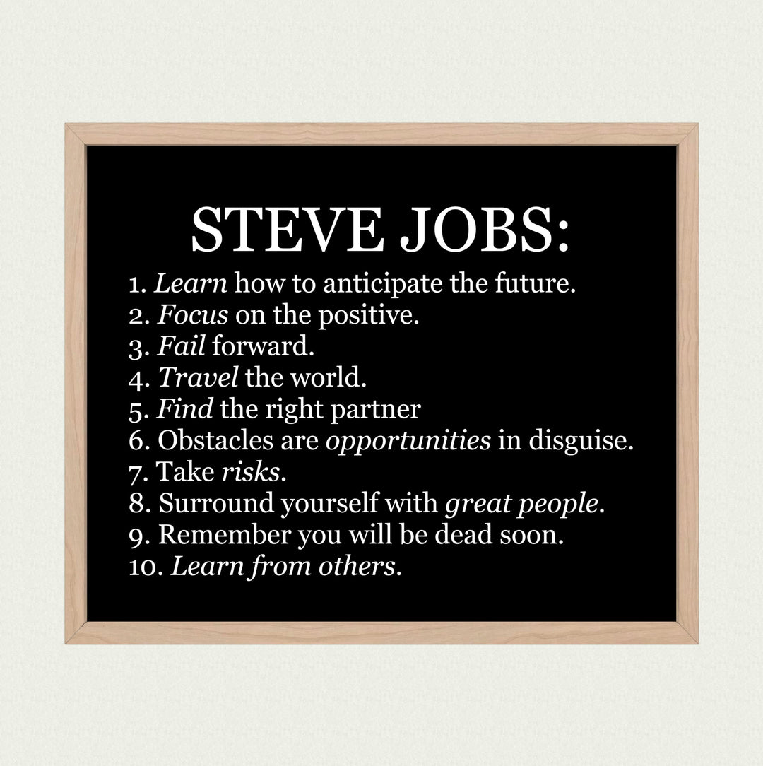 Steve Jobs Quotes-"Focus on the Positive" Motivational Success Quote Wall Art-10 x 8" Inspirational Typography Print-Ready To Frame. Modern Home-Office-School-Dorm Decor. Great Gift for Motivation!