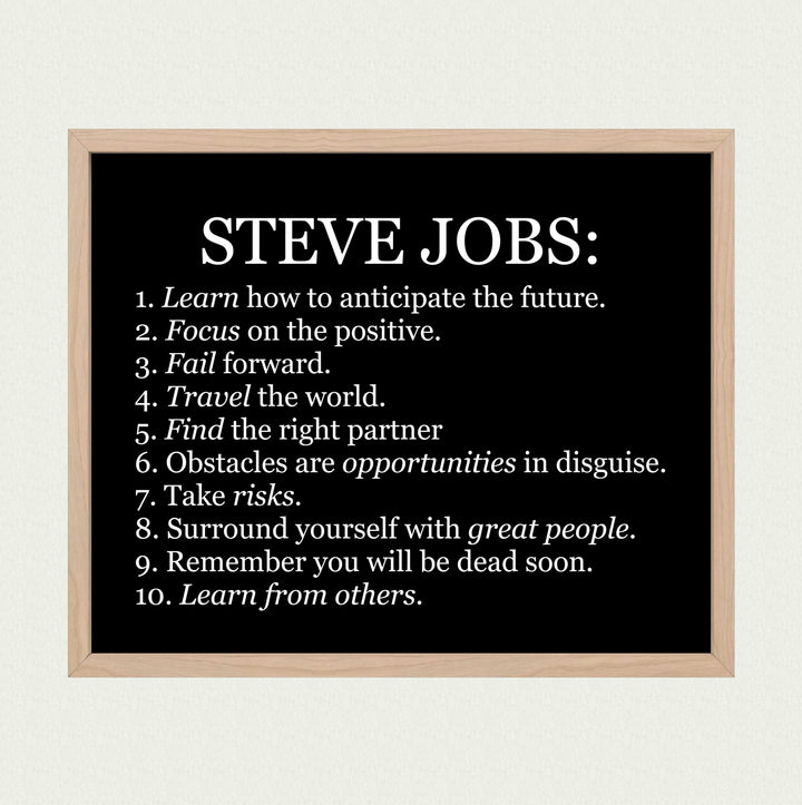 Steve Jobs Quotes-"Focus on the Positive" Motivational Success Quote Wall Art-10 x 8" Inspirational Typography Print-Ready To Frame. Modern Home-Office-School-Dorm Decor. Great Gift for Motivation!