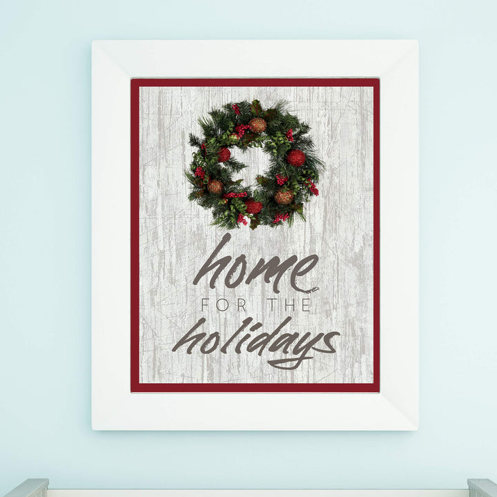 Home for the Holidays Rustic Holiday Wall Art Sign -11 x 14" Christmas Song Art Print -Ready to Frame. Typographic Home-Welcome-Kitchen-Farmhouse Decor. Merry Decoration for All! Printed on Paper.