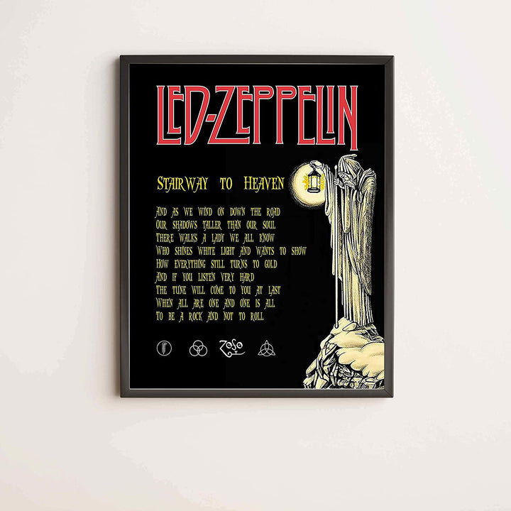 Led Zeppelin Band-"Stairway To Heaven" Song Lyrics Wall Art- 11 x 14"