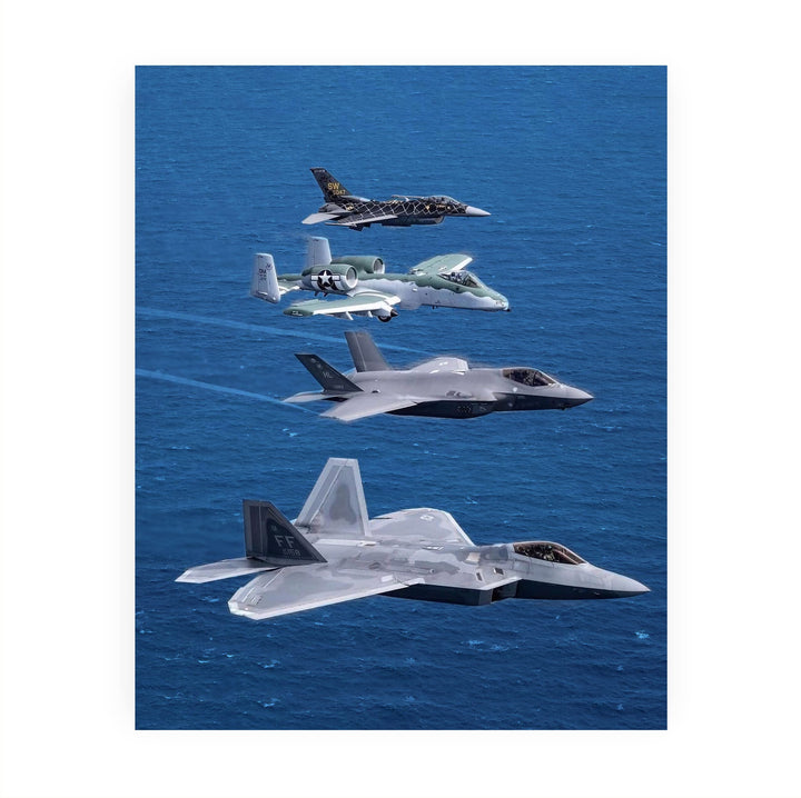 F22 Raptor Demo Team -Fighter Jet Poster Print -8 x 10" US Air Force Military Aircraft Wall Decor Image -Ready to Frame. Home-Office-School Decor. Perfect Sign for Game Room-Garage-Man Cave Decor!
