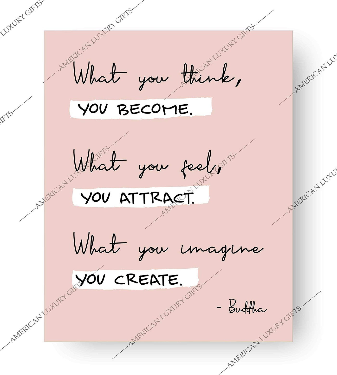 Buddha-"What You Think You Become" Spiritual Quotes Wall Art- 8 x 10" Modern Inspirational Wall Print-Ready to Frame. Positive Home-Studio-Office Decor for Mindfulness. Great Zen Gift & Reminder!