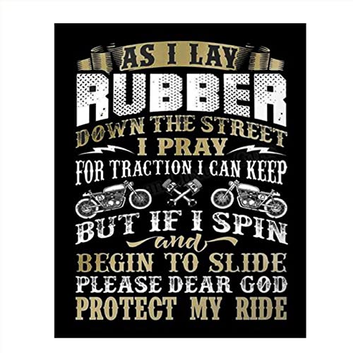 "Lay Rubber &amp; Dear God Protect My Ride"-Funny Garage Wall Print-8 x10"
