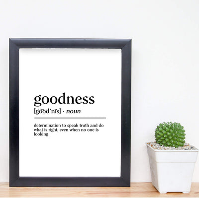 Definition of Goodness Inspirational Christian Wall Art-8 x 10" Typographic"Gifts of the Spirit" Print-Ready to Frame. Motivational Home-Office-Church-Sunday School Decor. Great Religious Gift!