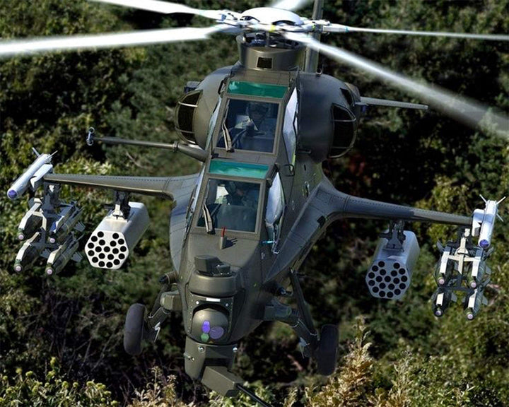 Military Helicopters-Poster Prints Set (2)- 8 x 10"s" Wall Decor-Ready To Frame. Apache- Ready to Fire &amp; Chinook Dropping Special Ops. Home-Office-Military Decor. Perfect Gift for Man Cave-Bar-Garage.