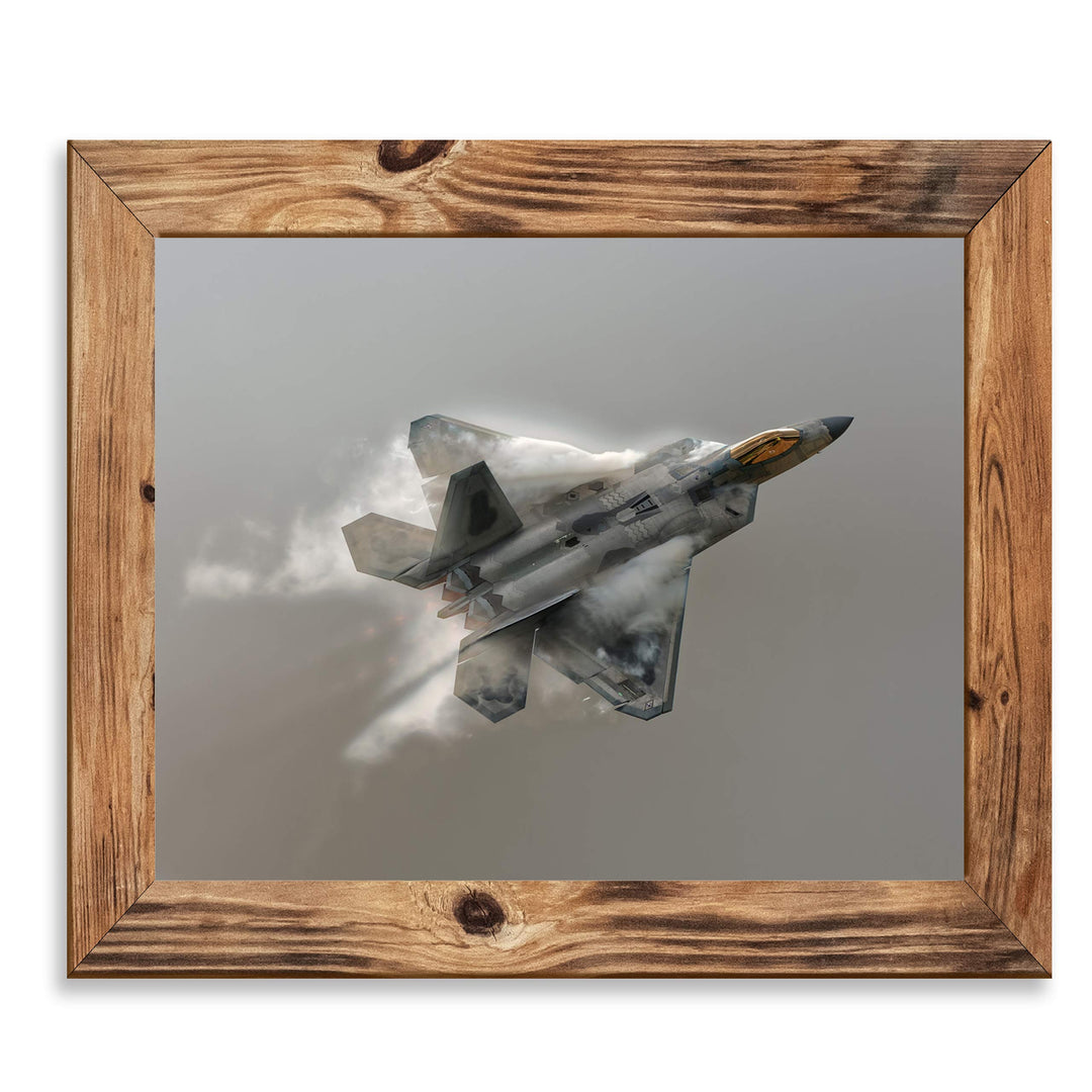 United States Air Force F22A-Fighter Jet Poster Print -10 x 8" Military Aircraft Wall Decor Image-Ready to Frame. Home-Office-Military School Decor. Perfect Sign for Game Room-Garage-Man Cave Decor!