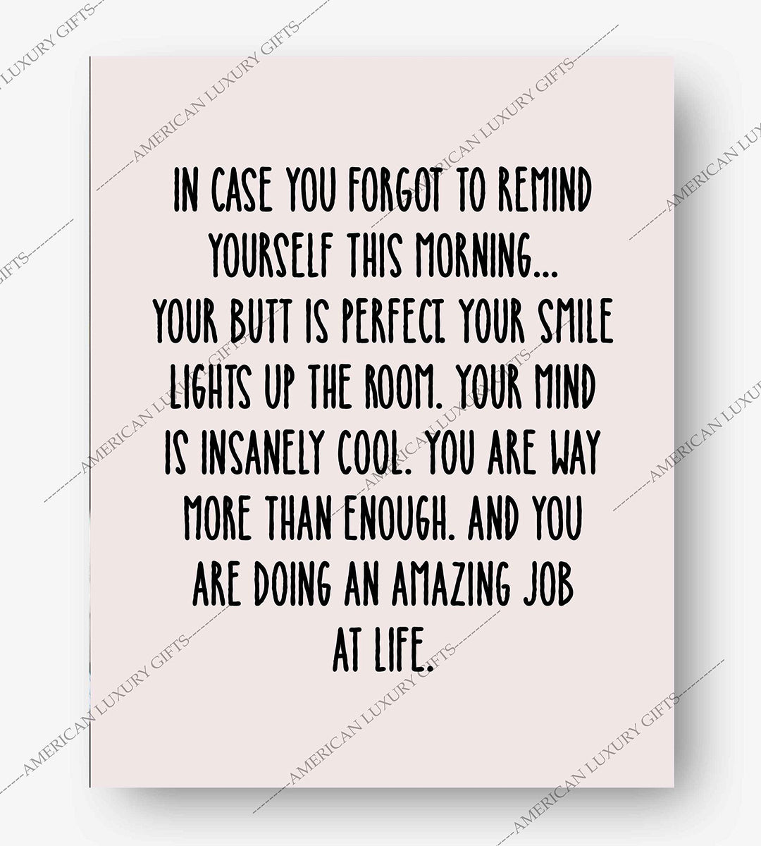 In Case You Forgot To Remind Yourself Funny Inspirational Wall Art -8 x 10" Typographic Poster Print-Ready to Frame. Humorous Home-Office Decor. Fun Desk-Cubicle Sign. Inspire Self-Esteem!