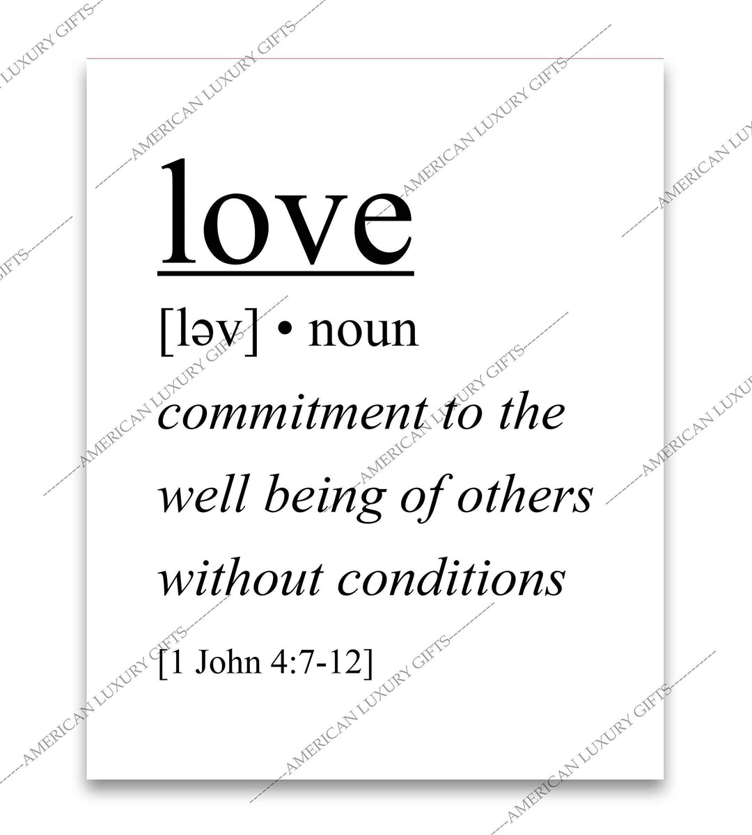 Love-Commitment to the Well Being of Others-1 John 4:7-12 -Bible Verse Wall Art Sign-8 x 10" Scripture Poster Print-Ready to Frame. Religious Home-Office-Church Decor. Perfect Christian Gift!