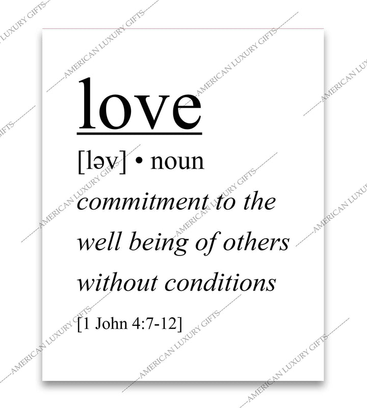 Love-Commitment to the Well Being of Others-1 John 4:7-12 -Bible Verse Wall Art Sign-8 x 10" Scripture Poster Print-Ready to Frame. Religious Home-Office-Church Decor. Perfect Christian Gift!