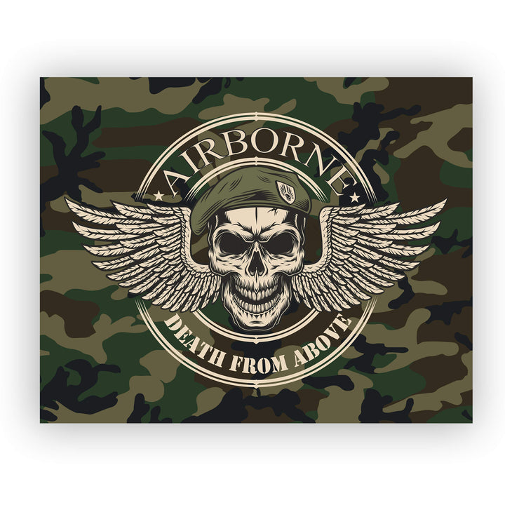 United States Army Airborne Logo"Death From Above"-10x8"-USA Military Wall Art Print-Ready to Frame. Patriotic Home-Office-School Decor. Great Gift for Soldiers-Veterans. Display Your Pride-Go Army!