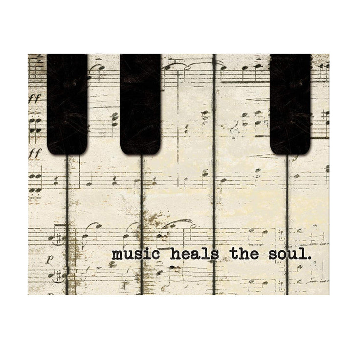 Music Heals The Soul- 8 x 10 Wall Art Print- Ready To Frame Typography Print of Piano Keys. Home Decor- Music Decor. Perfect for Musicians, Studios &amp; Everyone Soothes their Soul with Great Sounds!