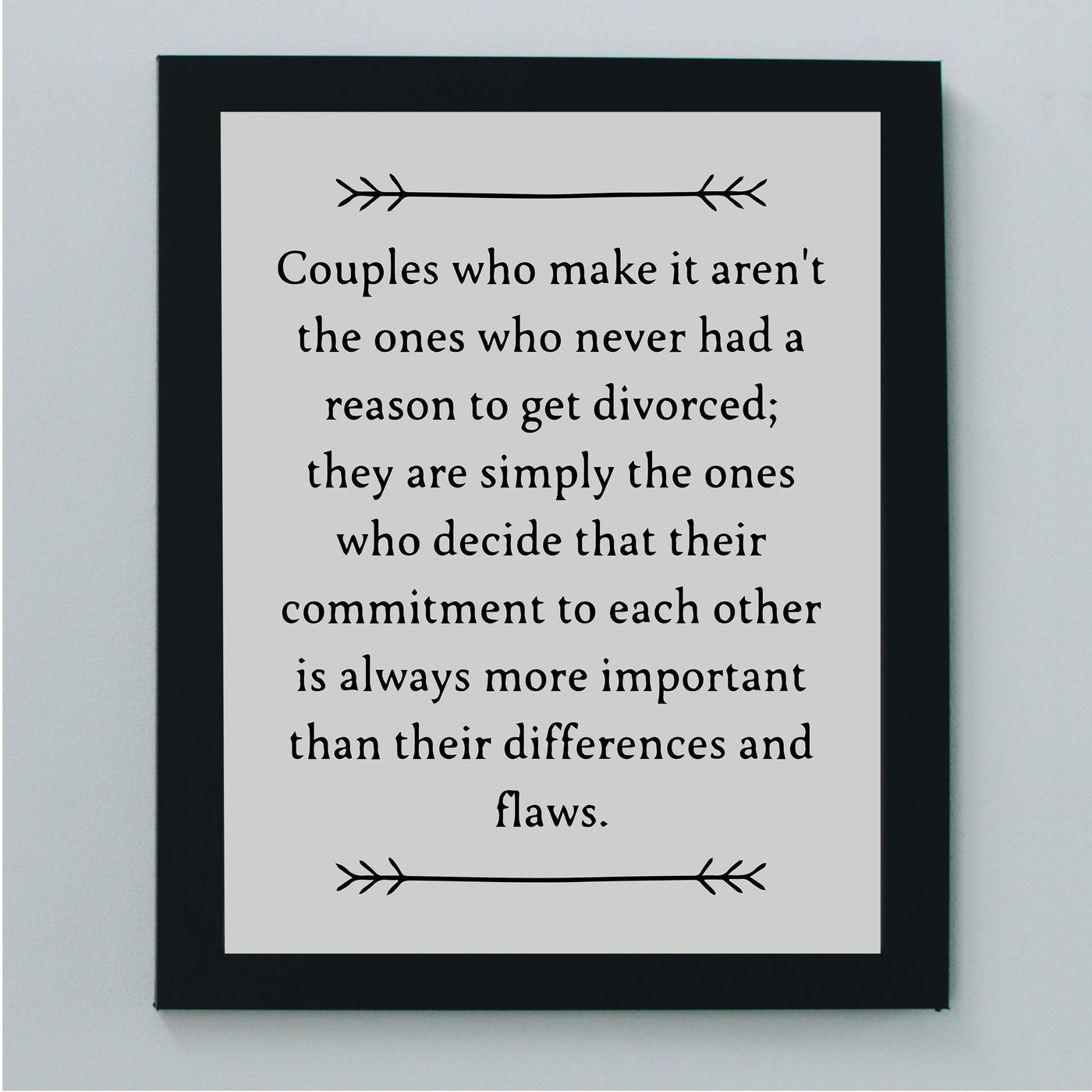 Couples Who Make It Decide Commitment More Important Inspirational Love & Marriage Wall Art-8 x 10" Typographic Print-Ready to Frame. Perfect Wedding-Anniversary Gift! Great Advice for Newlyweds!
