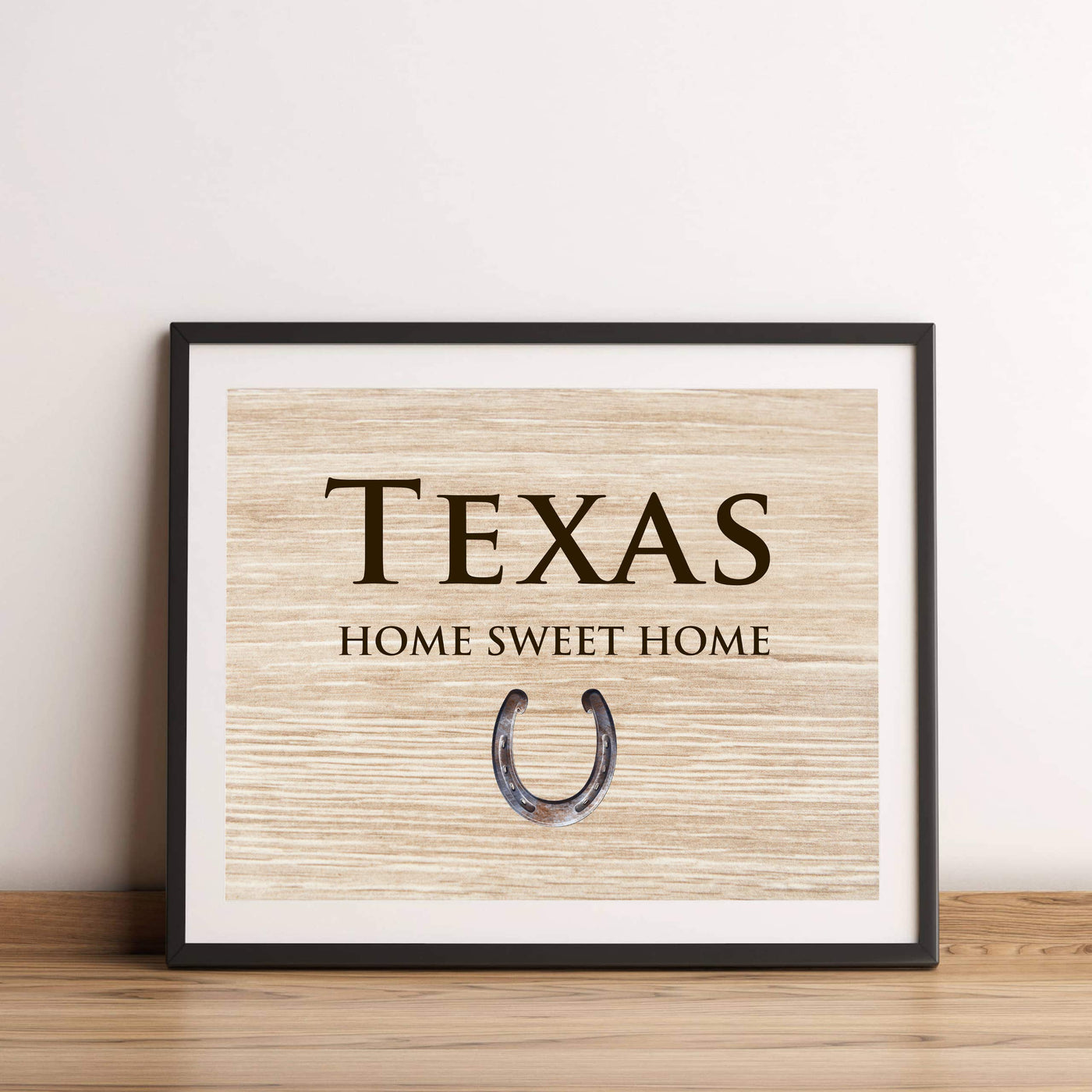 Texas-Home Sweet Home Lone Star State Wall Decor-10 x 8" Country Rustic Family Art Print-Ready to Frame. Western Home-Office-Welcome-Farmhouse Decor. Perfect Southern Gift! Printed on Photo Paper.