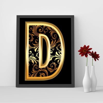 Decorative Letter 'D' Wall Decor- 8x10" Alphabet Letters Wall Art Print-Ready to Frame. Home-Office-Farmhouse-Nursery Decor. Perfect Welcome-Entryway Sign! Personalize Your Space, Makes a Great Gift!