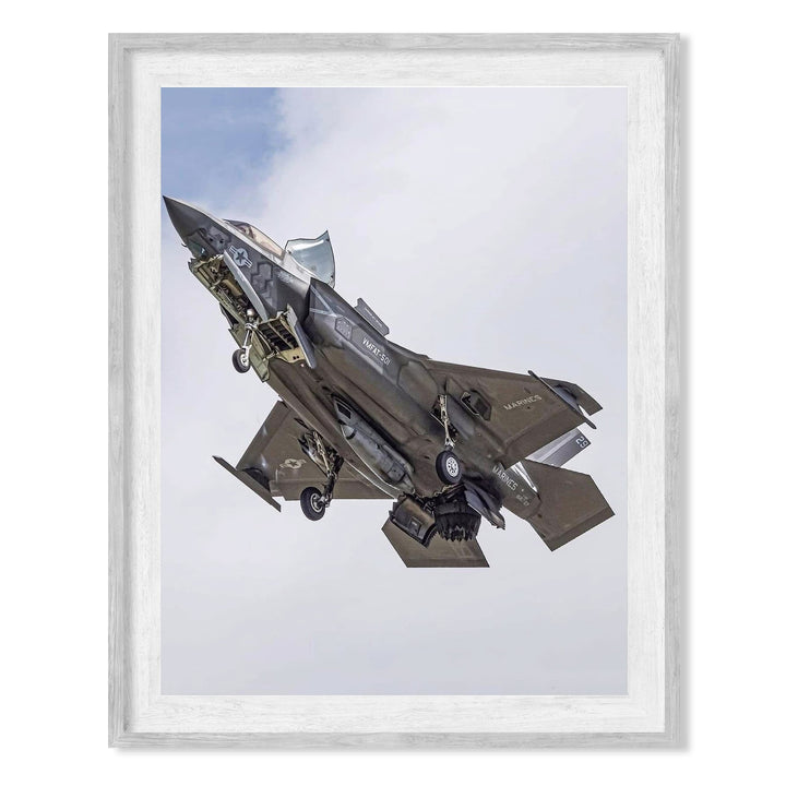 F-35 B Fighter Jet -8 x 10" Military Aircraft Wall Art Print -Ready to Frame. Home-Office-Aviation Decor. Perfect Sign for Game Room-Garage-Cave! Great Gift for Active Duty Military &amp; Veterans!