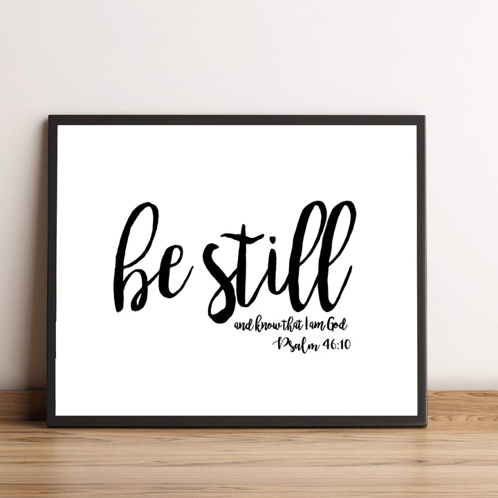 Psalms 46:10-"Be Still &amp; Know I Am God"- Christian Wall Decor- 8x10"- Scripture Wall Art Print- Ready to Frame. Home D?cor, Office D?cor-Perfect Christian Gifts to Inspire &amp; Offer Peace.