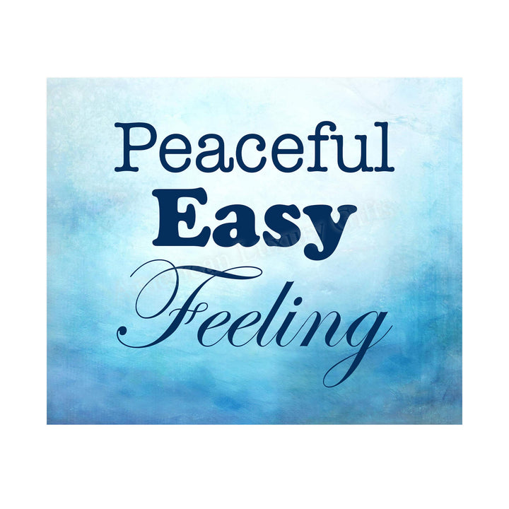 The Eagles-"Peaceful Easy Feeling"-Song Lyrics Art Print -10 x 8" Wall Print-Ready To Frame. Typographic Music Poster Print For Home-Studio-Bar-Cave Decor. Perfect Gift for All Rock Music Fans!