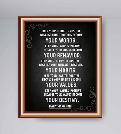 GANDHI Quotes Wall Art-"Your Destiny"- 8 x 10