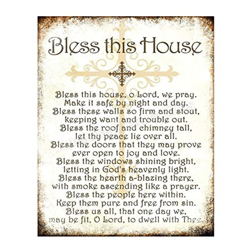 "Bless This House, O Lord, We Pray- Distressed Parchment Print- 8 x 10"