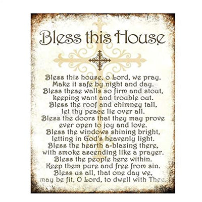 "Bless This House, O Lord, We Pray- Distressed Parchment Print- 8 x 10"