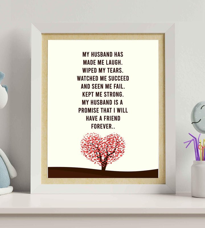 My Husband-A Promise I Will Have A Friend Forever- Love &amp; Marriage Wall Art Print- 8 x 10"-Ready to Frame. Loving Wall Decor Perfect for Spouses, Newlyweds, &amp; BFF&