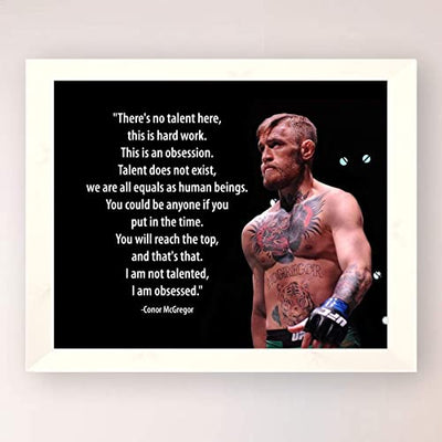 Conor McGregor Quotes Wall Art-"No Talent Here-This Is An Obsession"-10x8"