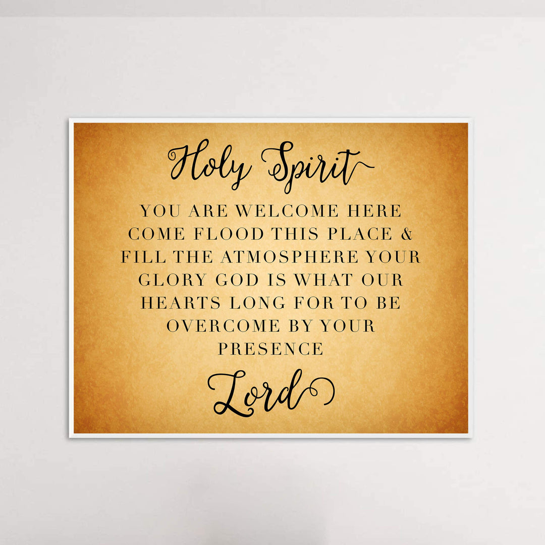 Holy Spirit-You Are Welcome Here Song Lyrics Wall Art-14 x 11" Christian Worship Music Print-Ready to Frame. Inspirational Home-Office-Studio-Dorm Decor. Perfect Farmhouse-Welcome Sign! Great Gift!