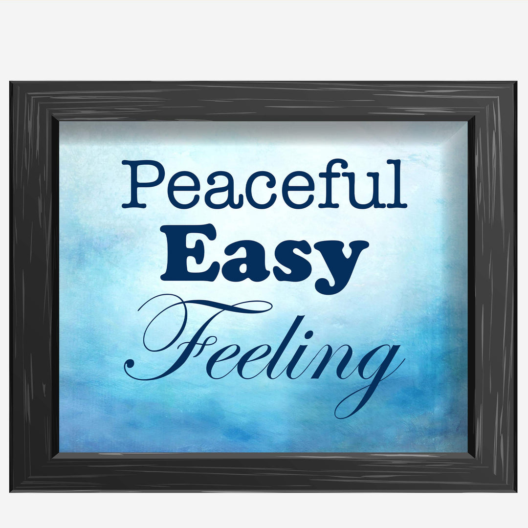 The Eagles-"Peaceful Easy Feeling"-Song Lyrics Art Print -10 x 8" Wall Print-Ready To Frame. Typographic Music Poster Print For Home-Studio-Bar-Cave Decor. Perfect Gift for All Rock Music Fans!