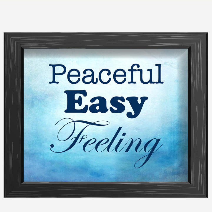 The Eagles-"Peaceful Easy Feeling"-Song Lyrics Art Print -10 x 8" Wall Print-Ready To Frame. Typographic Music Poster Print For Home-Studio-Bar-Cave Decor. Perfect Gift for All Rock Music Fans!