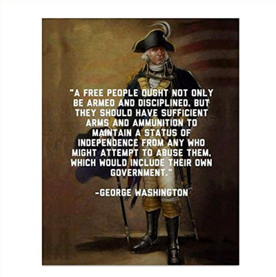 George Washington Quotes Wall Art-"Right to Bear Arms"- 8 x 10"